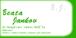 beata jankov business card